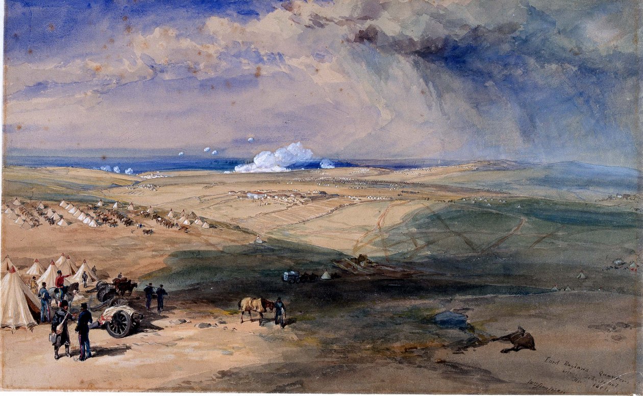 Kwatera Lorda Raglana przed Sewastopolu, listopad 1854 autorstwa William Crimea Simpson