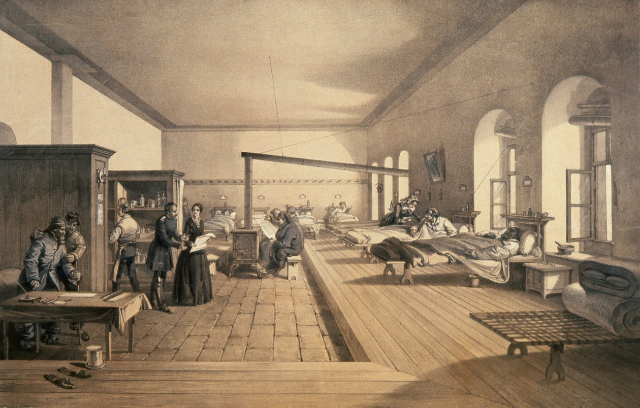 Jeden z oddziałów szpitala w Scutari, 1856 r. autorstwa William Crimea Simpson