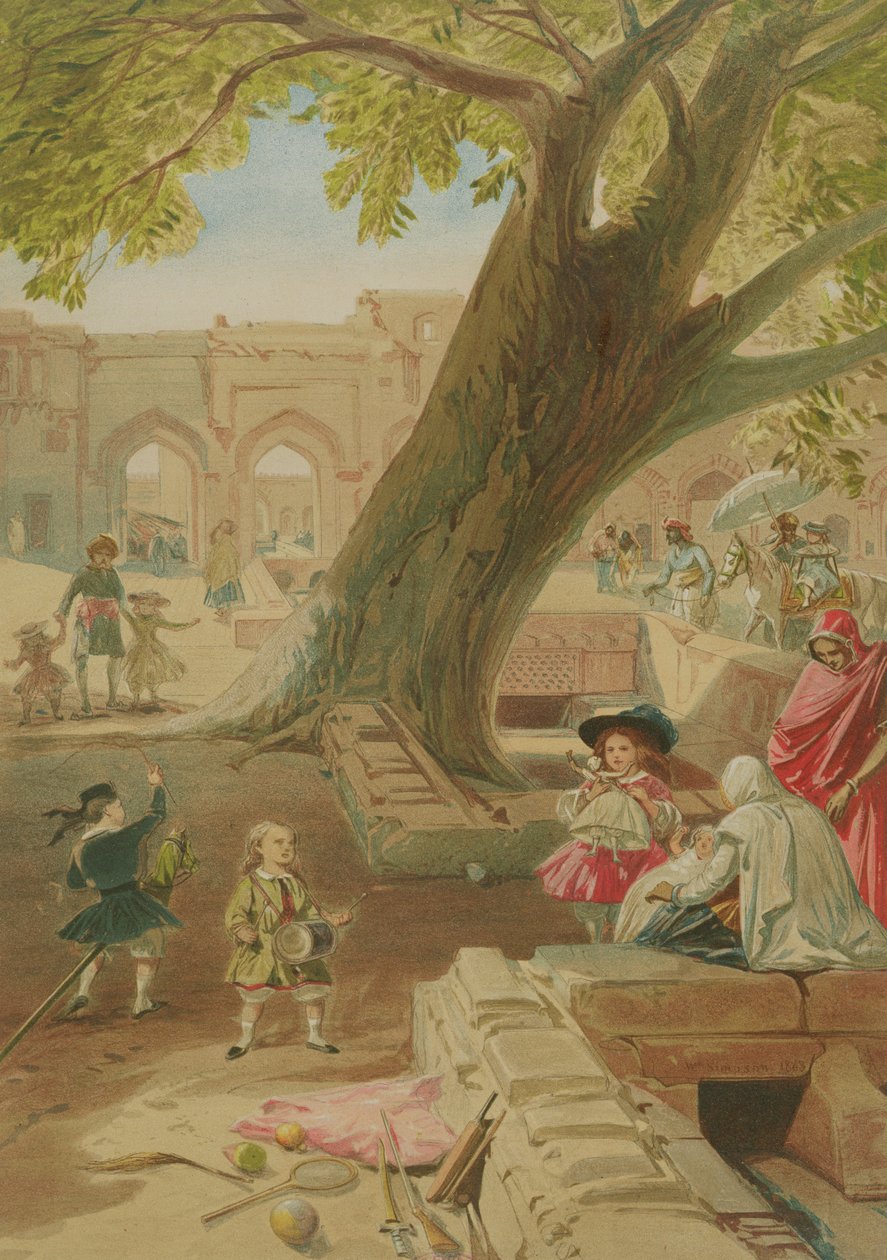 Peepal Tree w Pałacu Delhi, 1863 autorstwa William Crimea Simpson