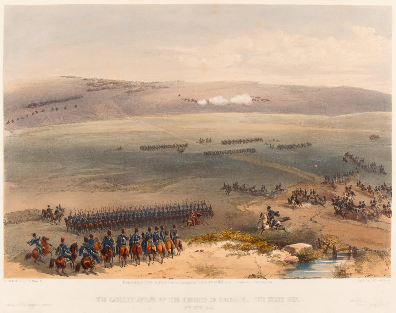 ?Sprawa kawalerii na wzgórzach Bułganak – pierwsza broń. 19 września 1854?, 1855 autorstwa William Crimea Simpson