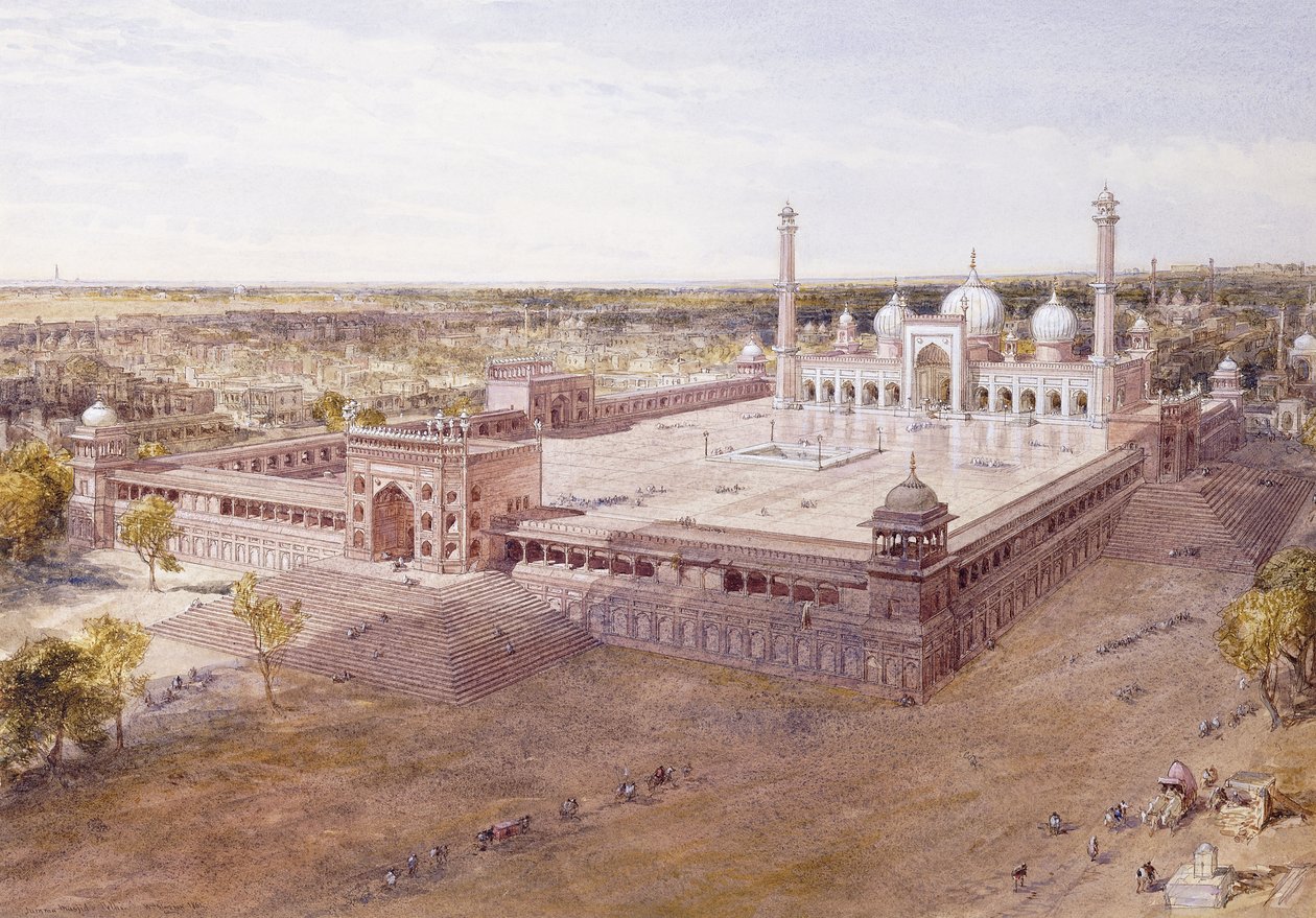 Jami Masjid, Delhi, 1864 r. autorstwa William Crimea Simpson