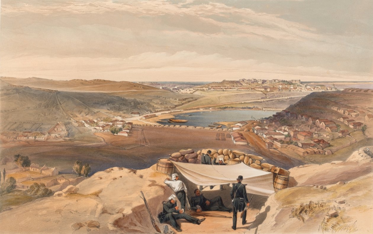?Baterie miejskie czy wewnętrzne fortyfikacje Sewastopola z zaawansowanej paraleli ataku Chapmana, 23 czerwca 1855 r.? autorstwa William Crimea Simpson