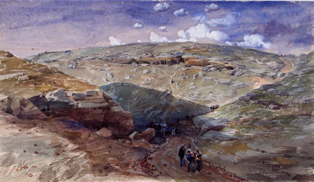 Dolina Cienia Śmierci, Jaskinie na Woronzoff Road, 1854 autorstwa William Crimea Simpson