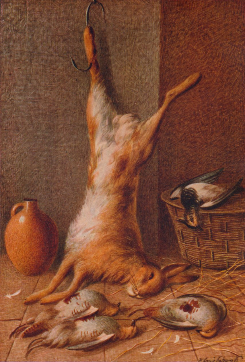 Martwa natura zając, c1895 autorstwa William Cruikshank