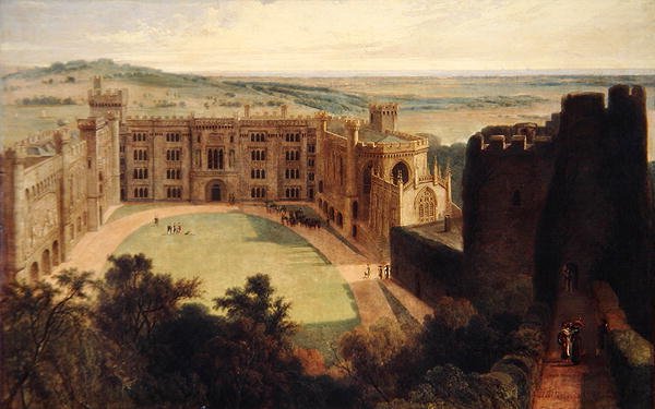 Zamek Arundel z twierdzy autorstwa William Daniell