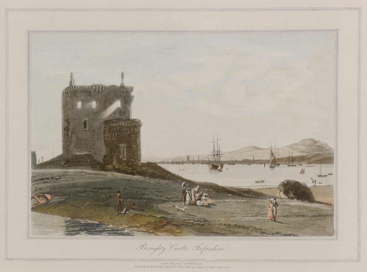 Zamek Broughty, Forfarshire autorstwa William Daniell