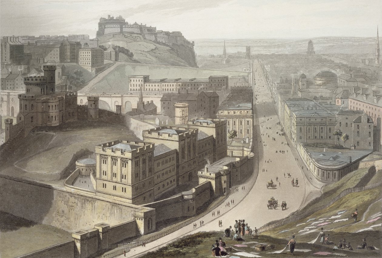 Edynburg, z Calton Hill, z „Podróży po Wielkiej Brytanii podjęta między latami 1814 i 1825” wydanej w 1829 r. autorstwa William Daniell
