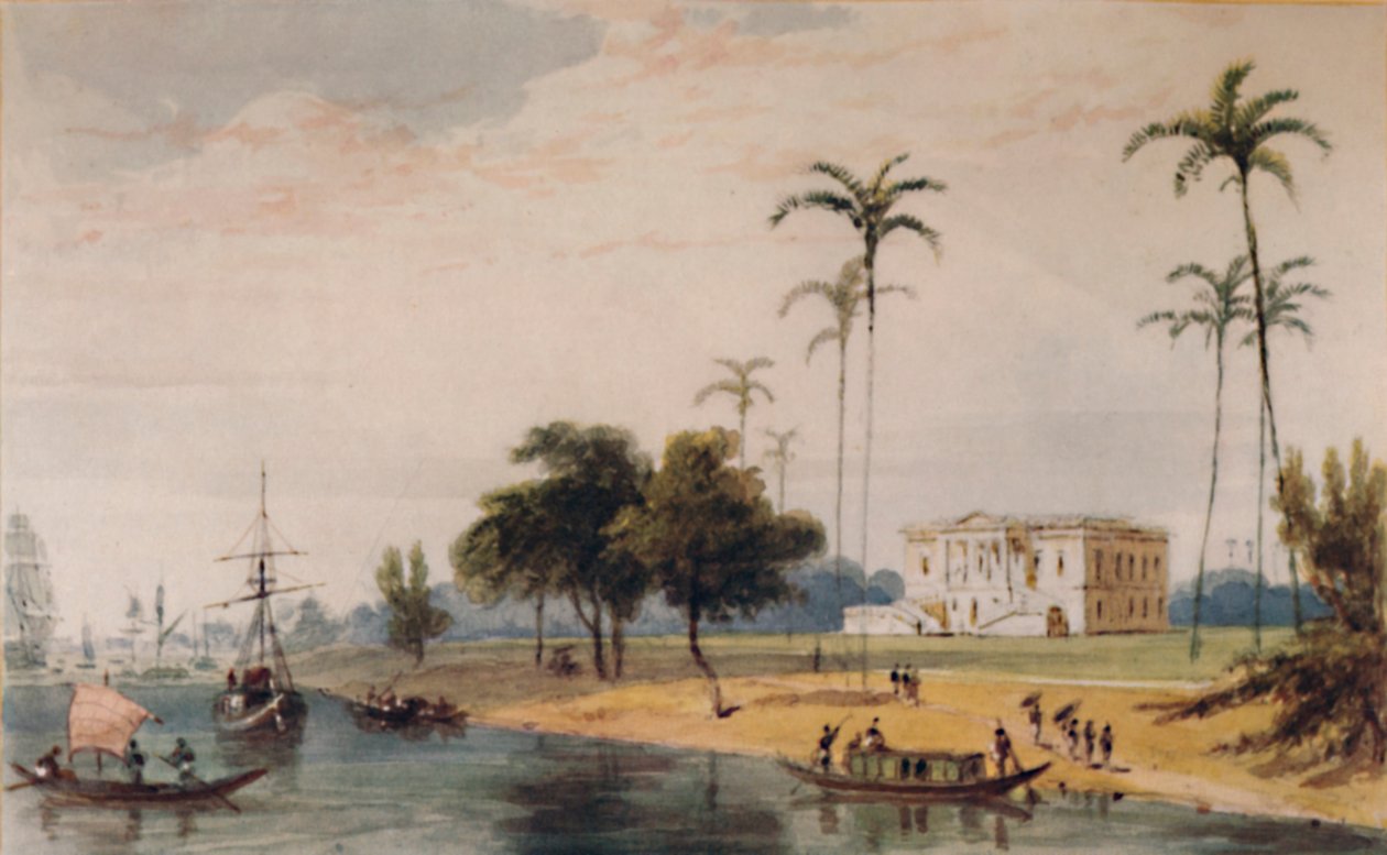 W Garden House Reach, Kalkuta, c1786-1791, 1935 autorstwa William Daniell