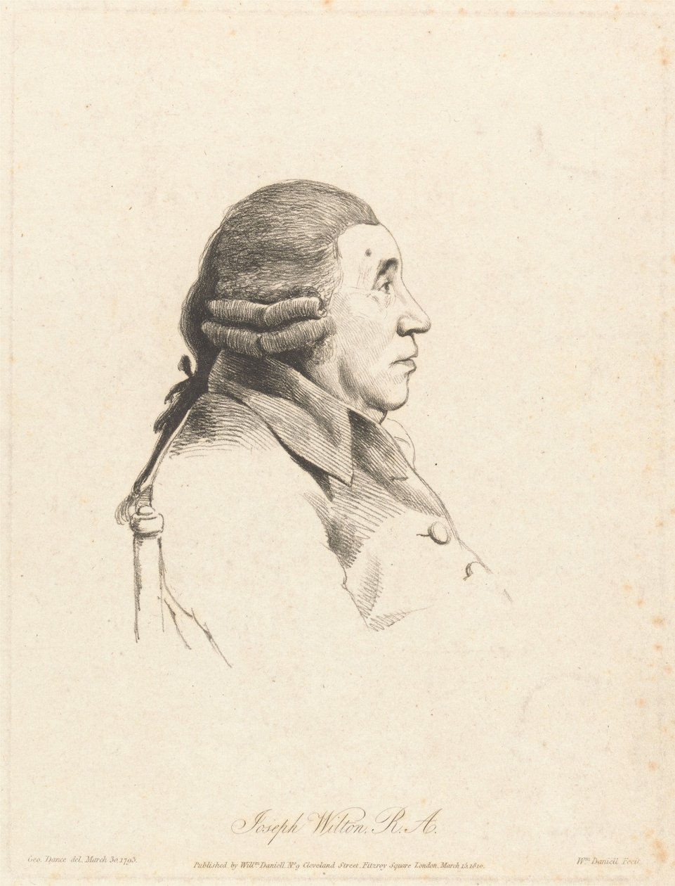 Joseph Wilton, członek Królewskiej Akademii Sztuk Pięknych (R.A.) autorstwa William Daniell