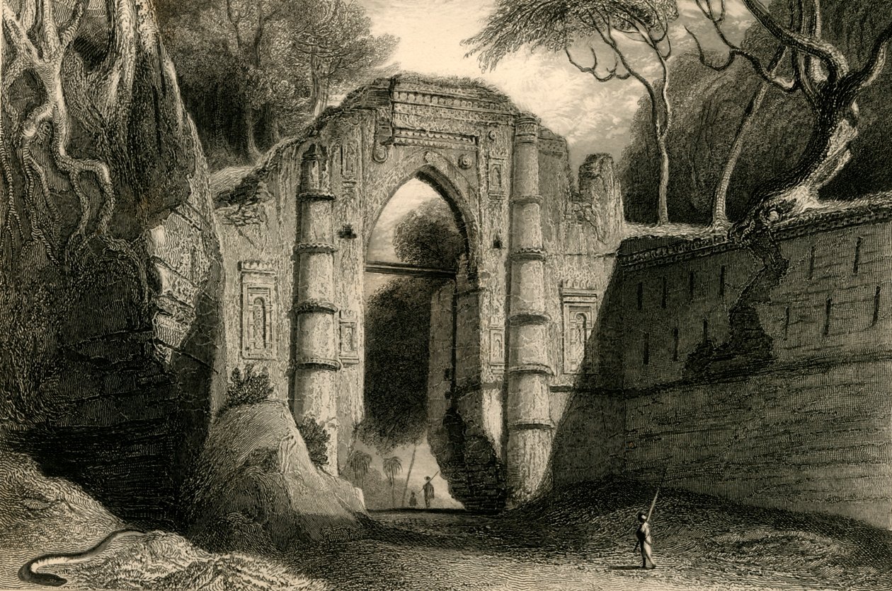 Brama Kutnallewe, Gour, 1835. autorstwa William Daniell