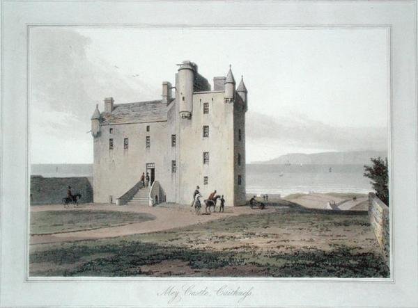 Zamek Mey, Caithness (kolor lito) autorstwa William Daniell