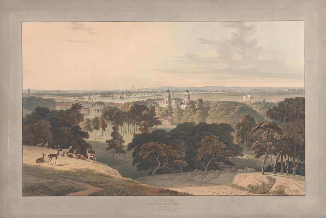 Tablica I: Londyn widziany z Greenwich Park autorstwa William Daniell