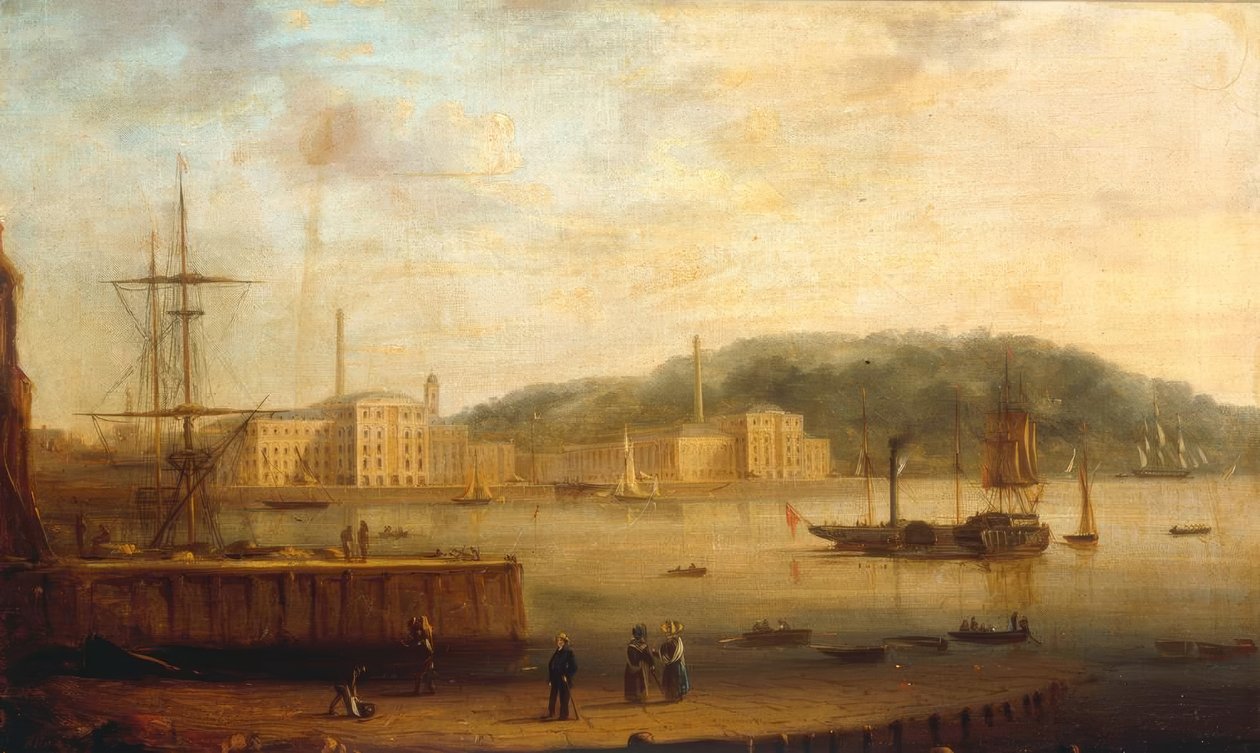 Port Plymouth z Royal William Victualling Yard autorstwa William Daniell