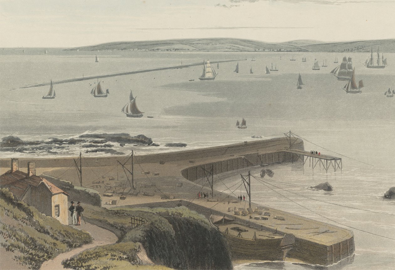 Nabrzeże przy Straddon Point niedaleko Plymouth autorstwa William Daniell