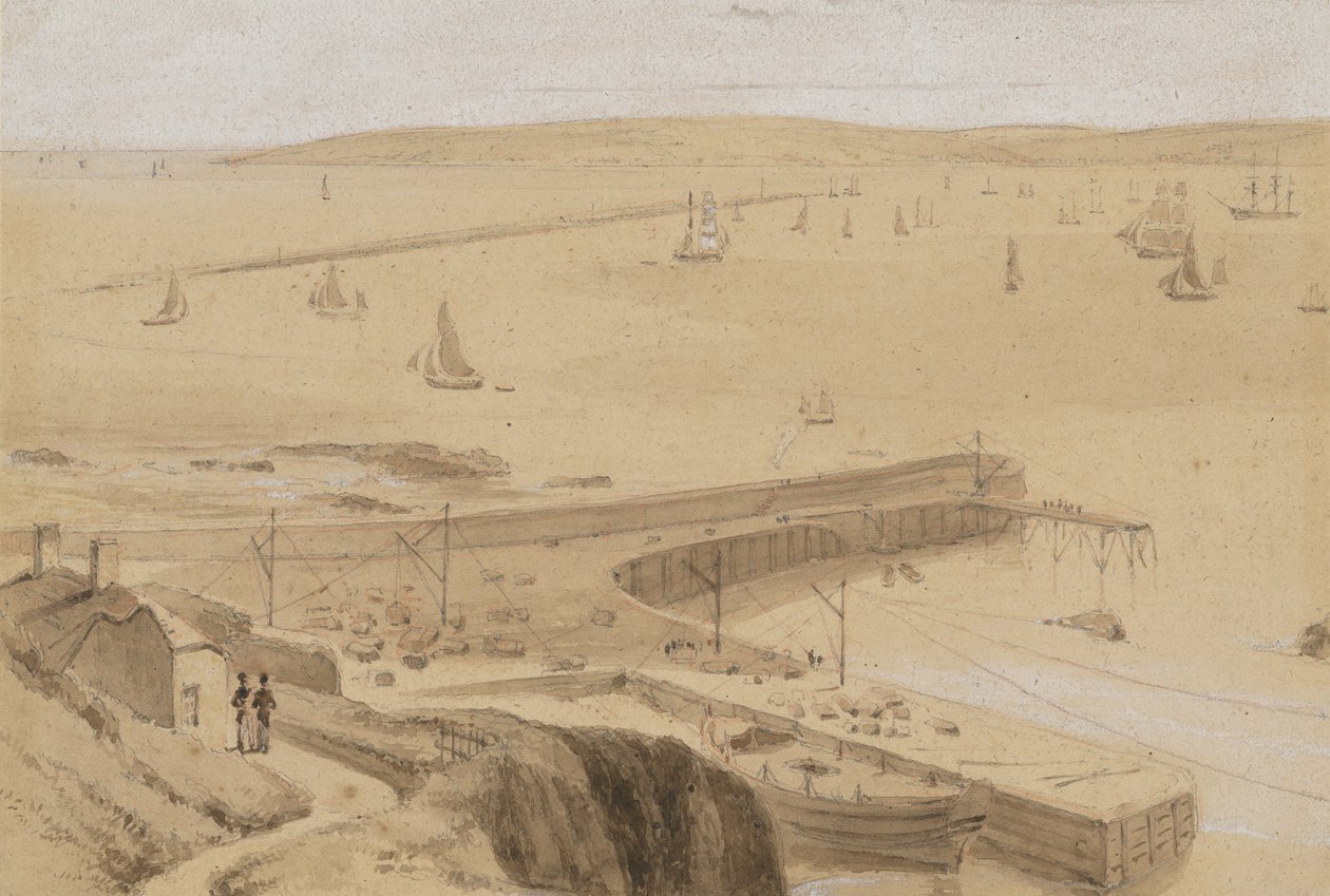 Studium do obrazu „Nabrzeże w Straddon Point niedaleko Plymouth” autorstwa William Daniell