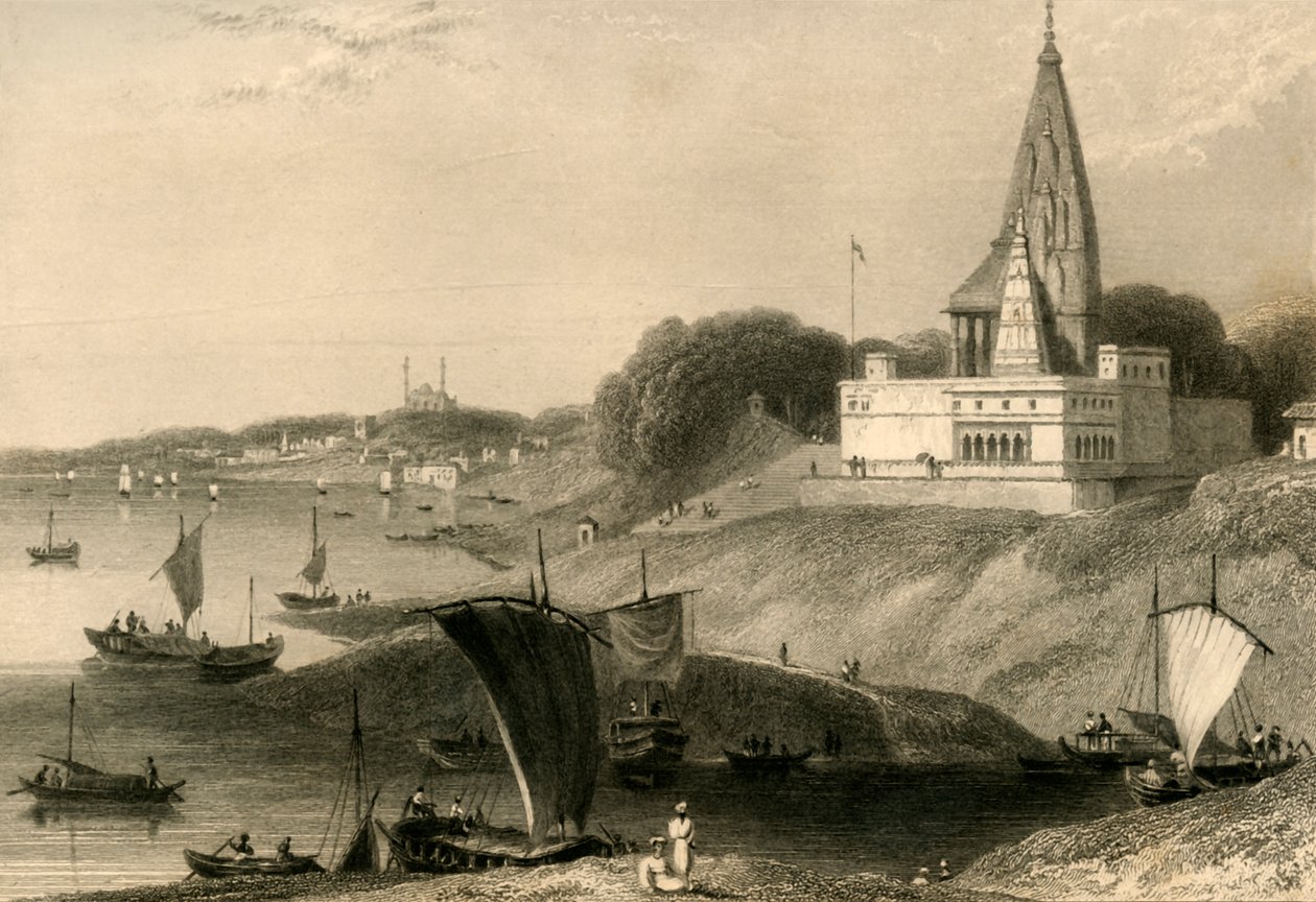 Pagoda Bernarda, Benares, 1835. autorstwa William Daniell