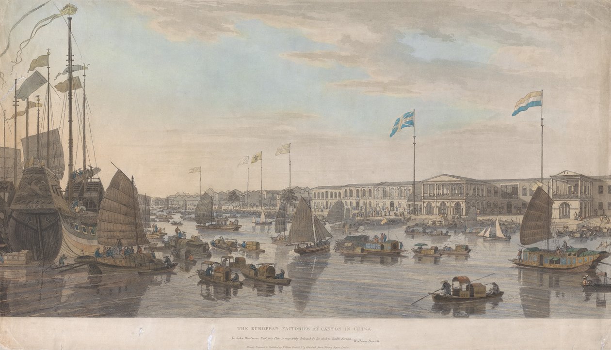 Europejskie faktorie w Kantonie w Chinach autorstwa William Daniell