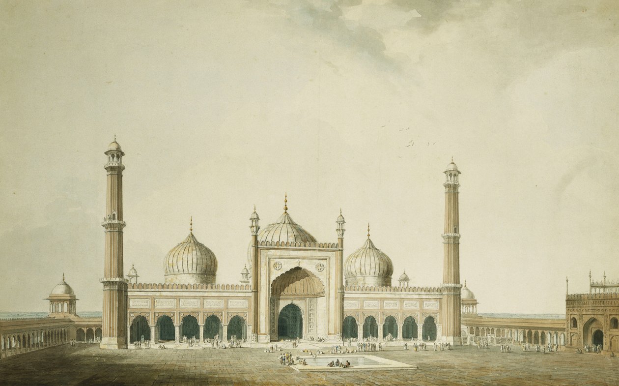 Jama Masjid, Delhi, autorstwa William Daniell