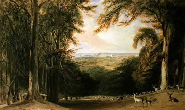 Zalesiony krajobraz, Windsor autorstwa William Daniell