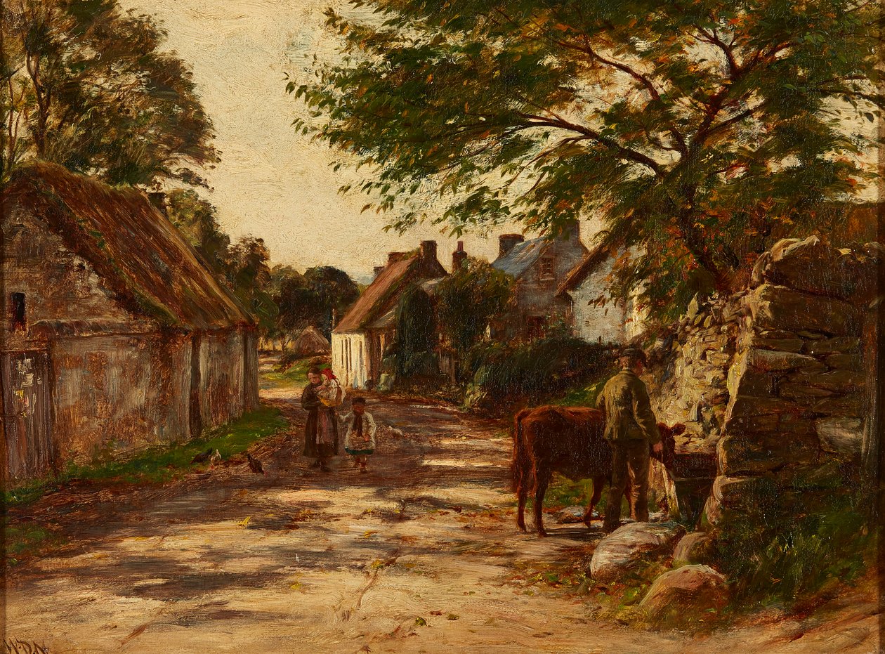 Późne popołudnie na wiejskiej uliczce (olej na płótnie) autorstwa William Darling McKay