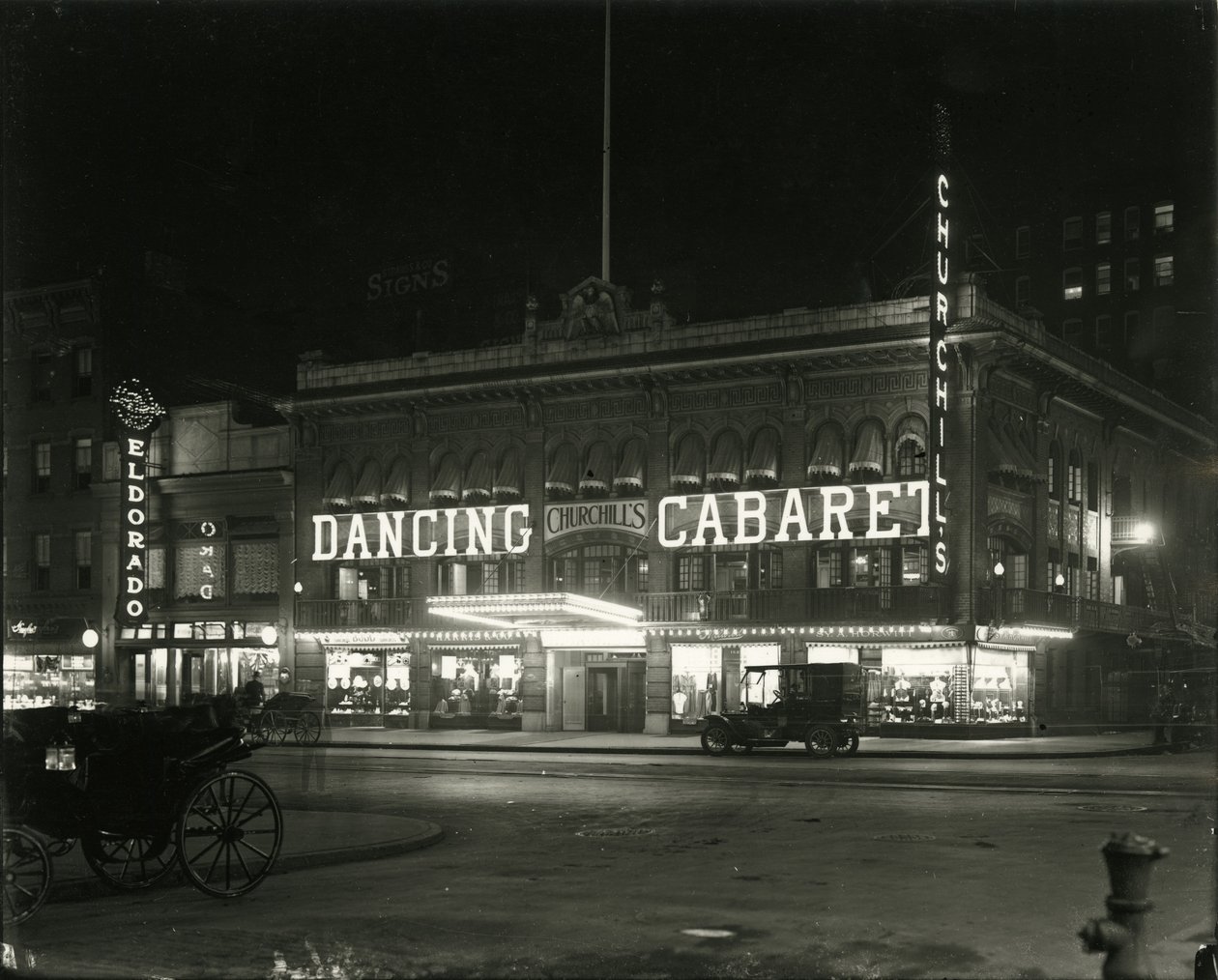 Kabaret Churchilla, Broadway przy 49 ulicy, 1917 r. autorstwa William Davis Hassler