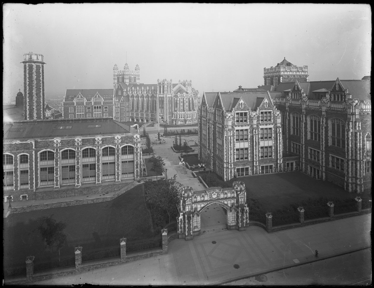 Wysoki kąt widzenia kampusu City College of New York, Nowy Jork, 16 lipca 1914 r autorstwa William Davis Hassler