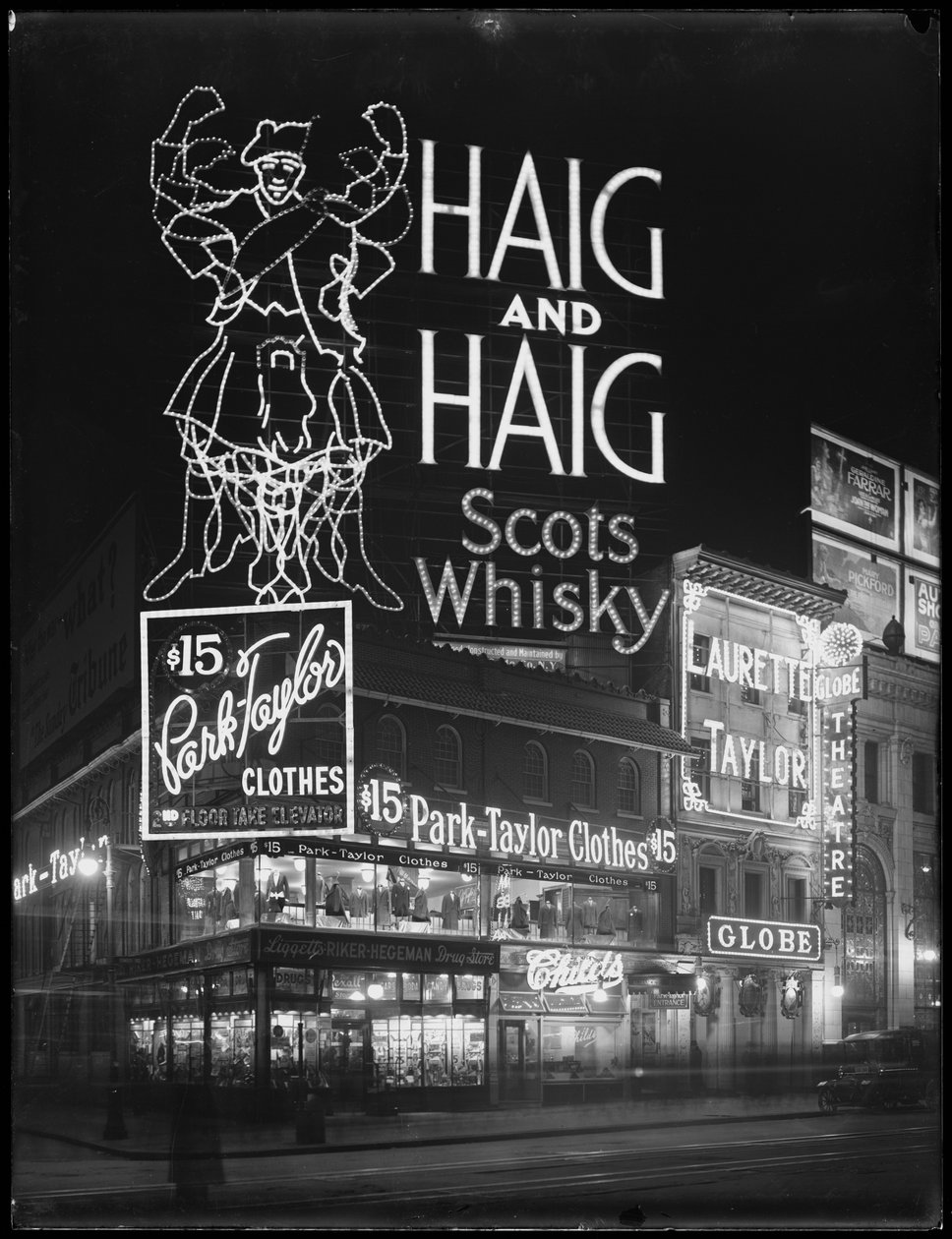 Znak świetlny Haig and Haig Whiskey, Nowy Jork, 6 stycznia 1917 r. autorstwa William Davis Hassler