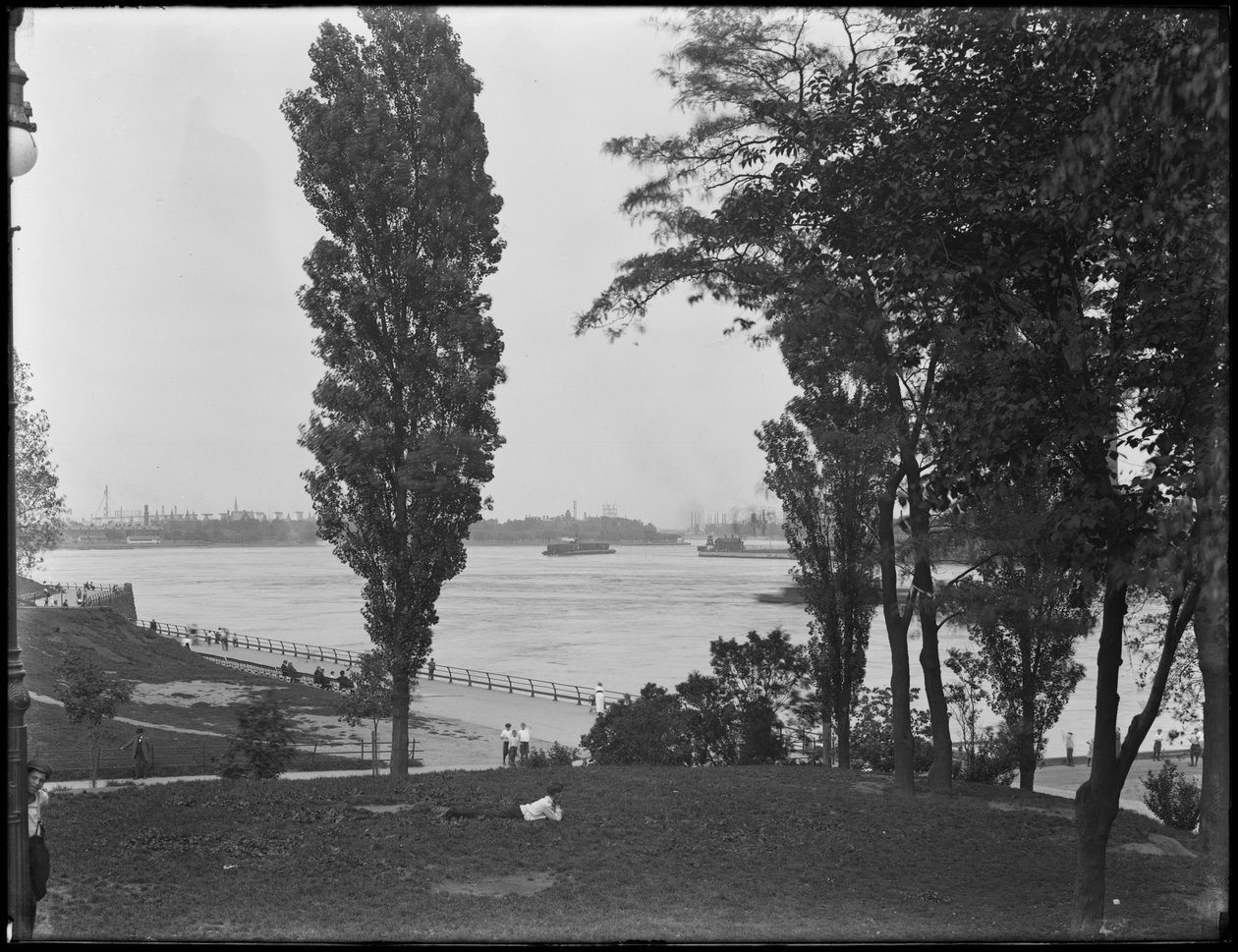 Widok na Hell Gate i East River z 86th Street Park, Nowy Jork, 31 lipca 1914 r. autorstwa William Davis Hassler