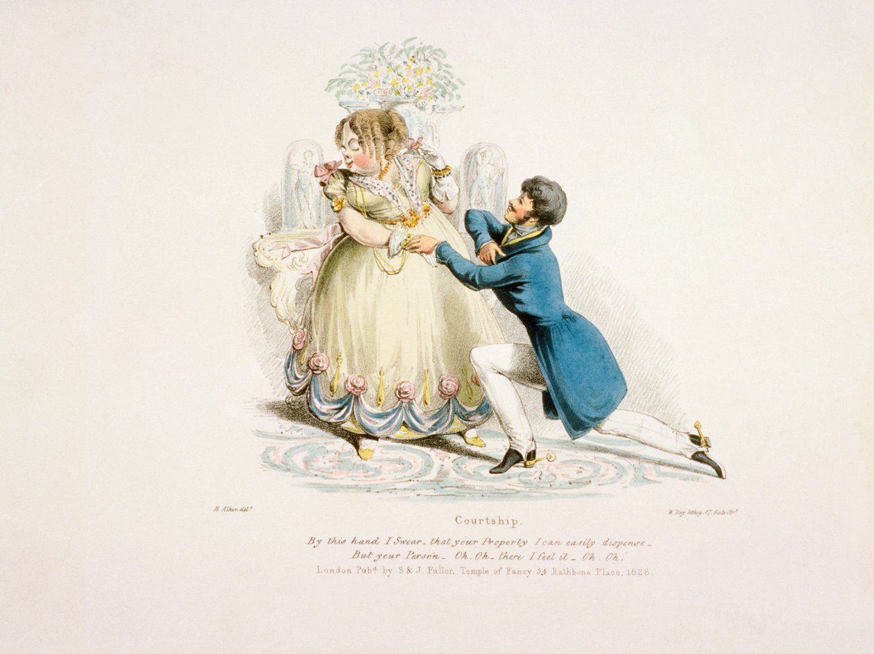 „Tą ręką przysięgam, że twoja własność może łatwo dozować – ale twoja osoba… och, och.”, 1828 autorstwa William Day