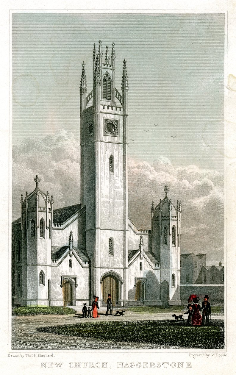 New Church, Haggerston, Hackney, Londyn, 1827. autorstwa William Deeble