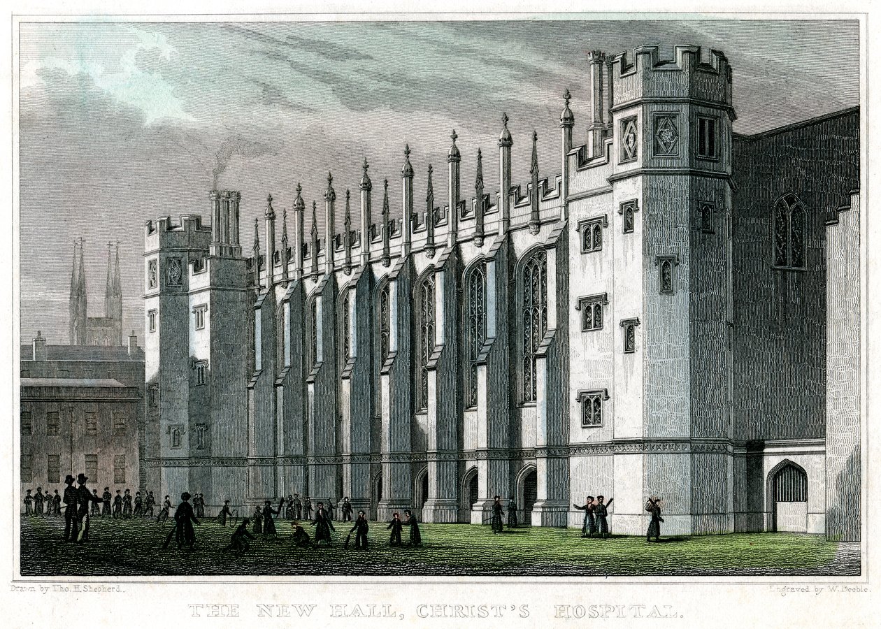 New Hall, Christs Hospital, Londyn, 1828. autorstwa William Deeble