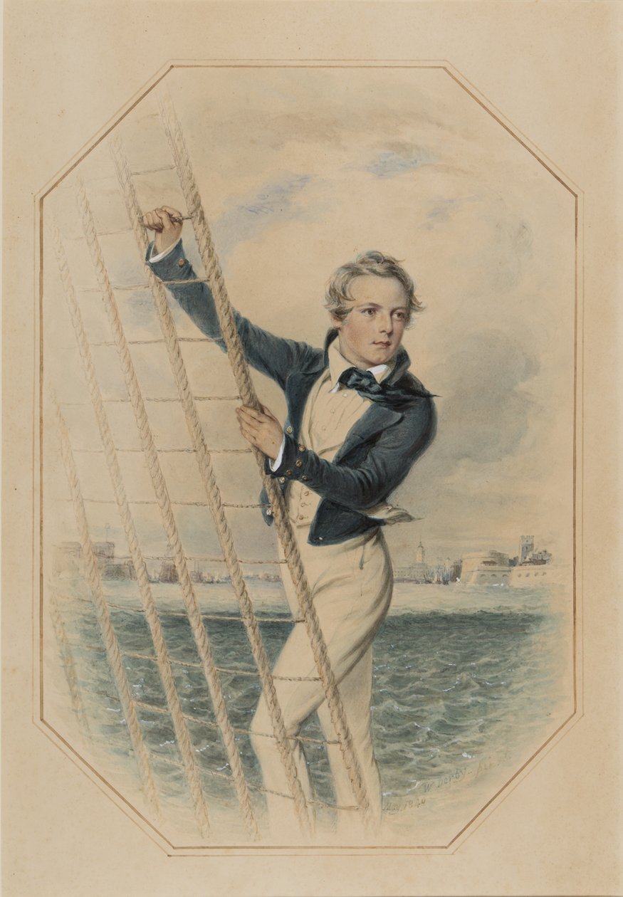 Arthur William Acland Hood, 16 lat, maj 1840 (toaleta, gwasz i guma arabska na papierze) autorstwa William Derby