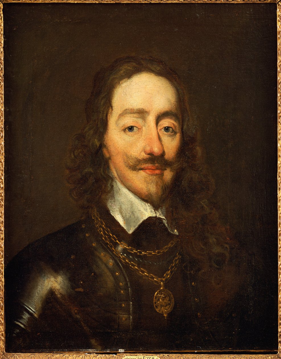 Portret króla Karola I w zbroi i kolażu Orderu Podwiązki autorstwa William Dobson
