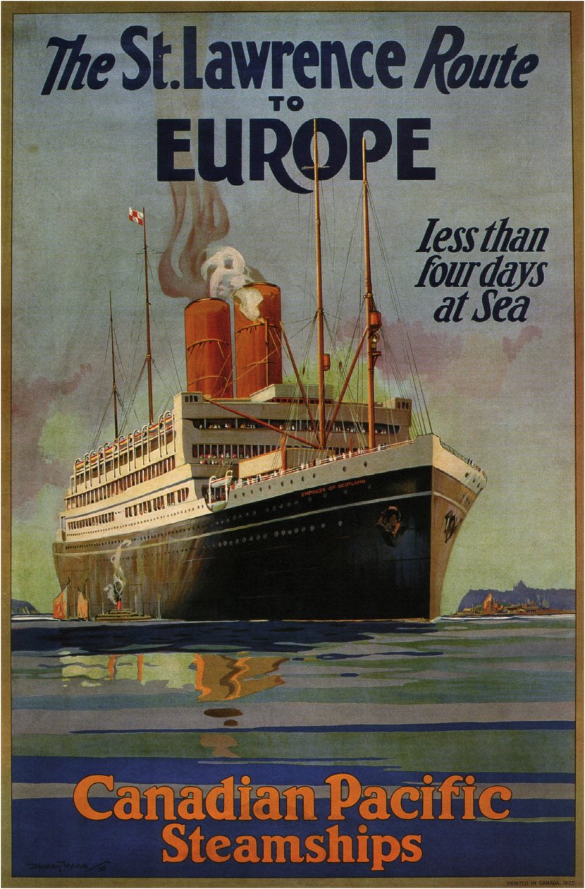 Kanadyjski Pacyfik Św. Wawrzyńca Trasa do Europy, 1925 autorstwa William Dudley Burnett Ward the Younger