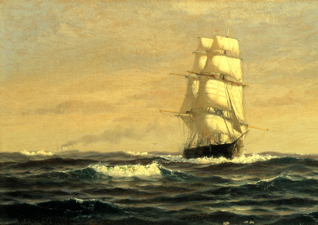 Żaglowiec u wybrzeży Maine autorstwa William E. Norton