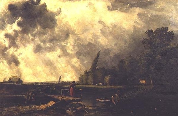 Scena nad brzegiem Medway - Burzowy dzień autorstwa William Edward Dighton