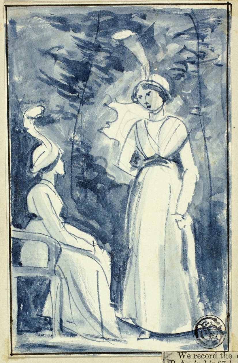 Dwie kobiety w stroju z końca XVIII wieku autorstwa William Edward Frost
