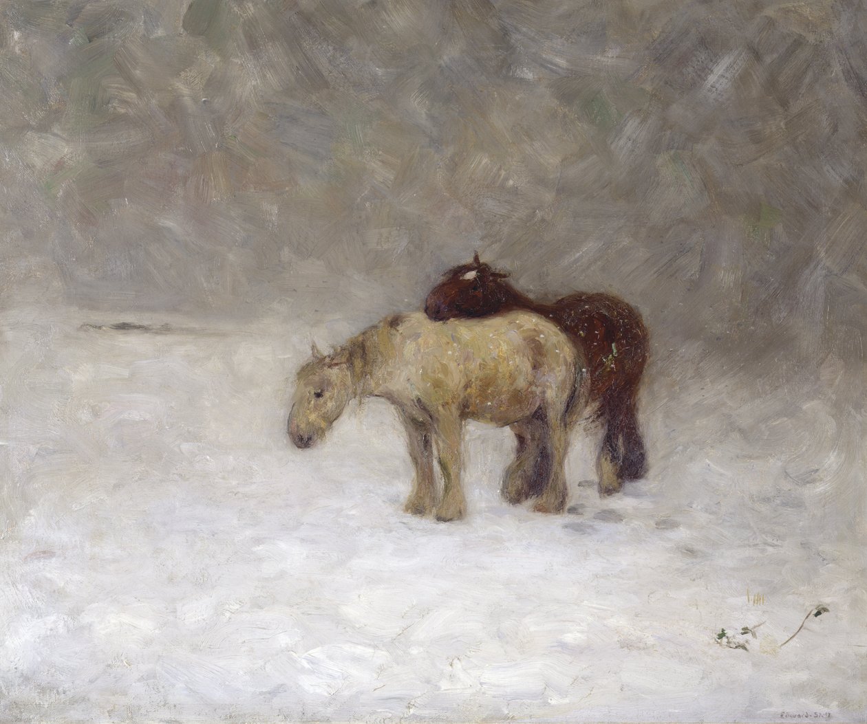 Burza śnieżna, ok. 1891 (olej na płótnie) autorstwa William Edward Stott