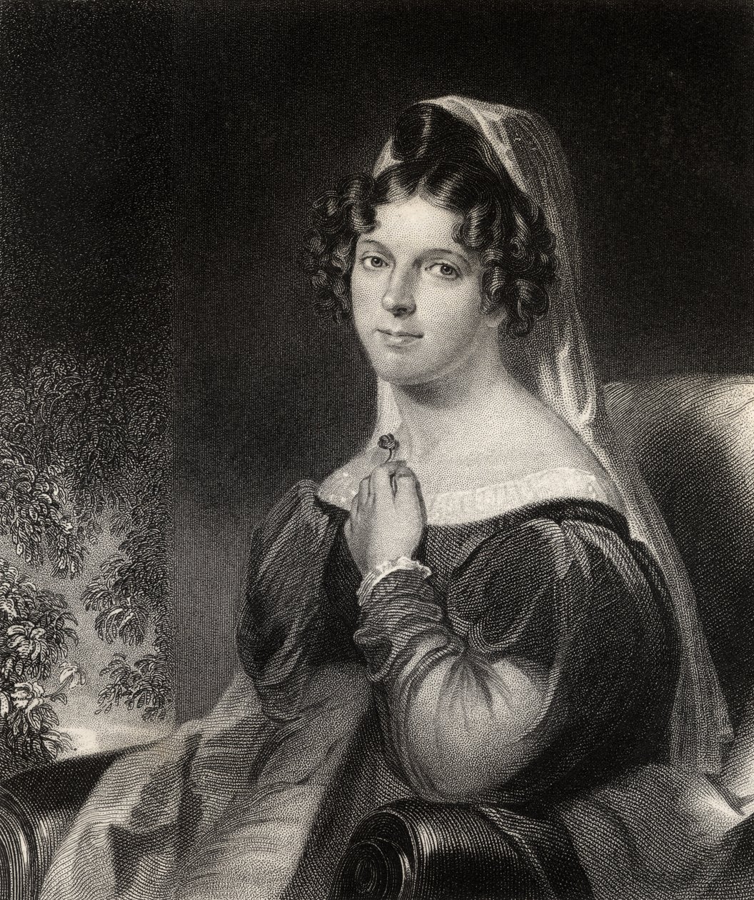 Felicia Dorothea Hemans, sztych. W. Holl, z „Narodowej Galerii Portretów, tom 1”, wydana ok. 1820 r. autorstwa William Edward West