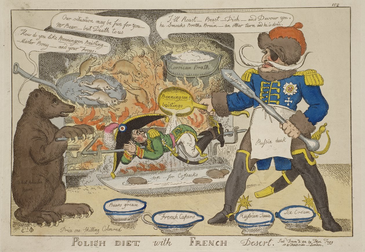 „Sejm polski z francuskim deserem” Williama Elmesa, opublikowany 8 grudnia 1812 r. autorstwa William Elmes