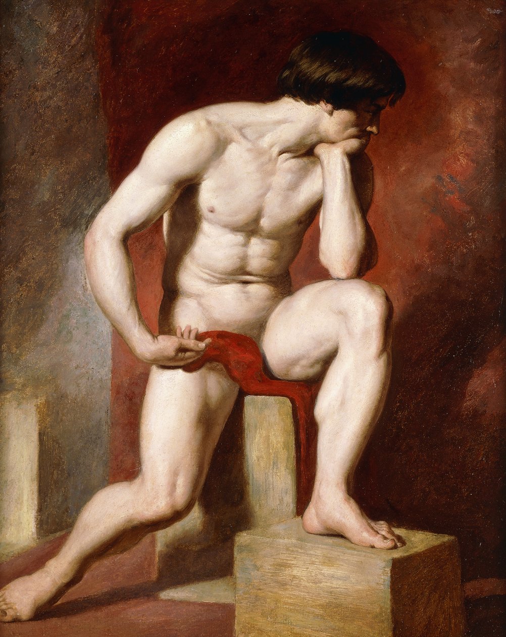 Akt Męski, siedzący pełnometrażowy, autorstwa William Etty