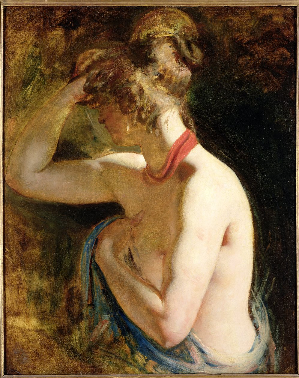 Akt półpostaci, prawa ręka uniesiona do głowy autorstwa William Etty