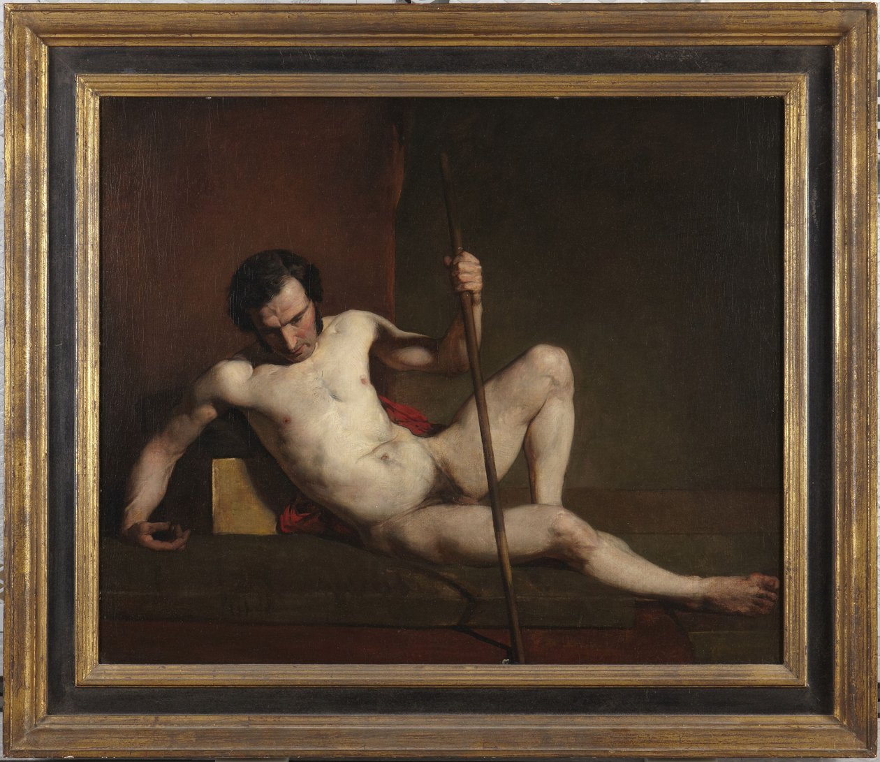 Męski akt oparty o laskę autorstwa William Etty