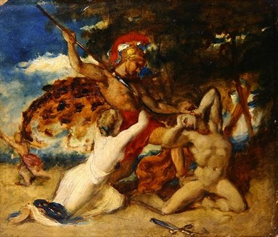 Miłosierdzie wstawiające się za pokonanymi (olej na pokładzie) autorstwa William Etty