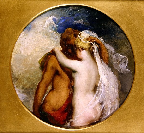 Nimfa i Satyr (olej na panelu) (patrz również 352441) autorstwa William Etty