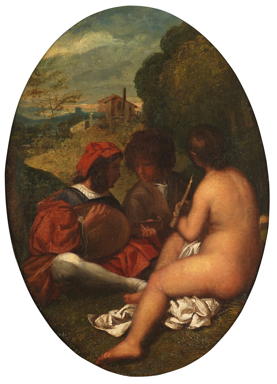 Koncert duszpasterski, wg Tycjana (olej na płótnie ułożony na desce) autorstwa William Etty