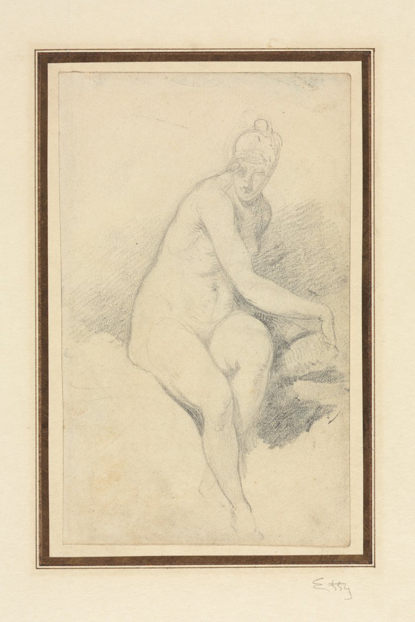 Siedzi nago. autorstwa William Etty