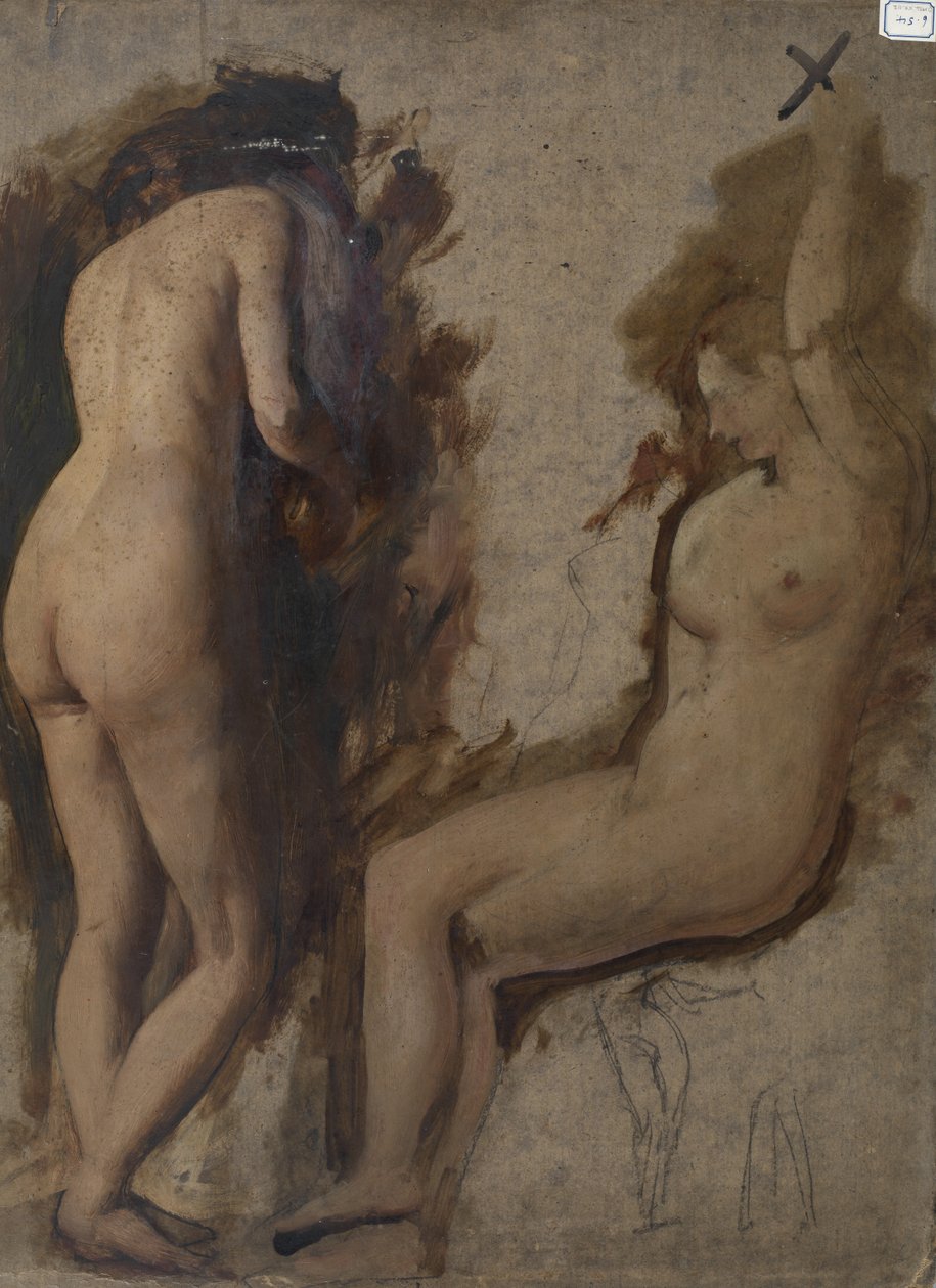 Studium kompozycji figury - dwie kobiece akty autorstwa William Etty