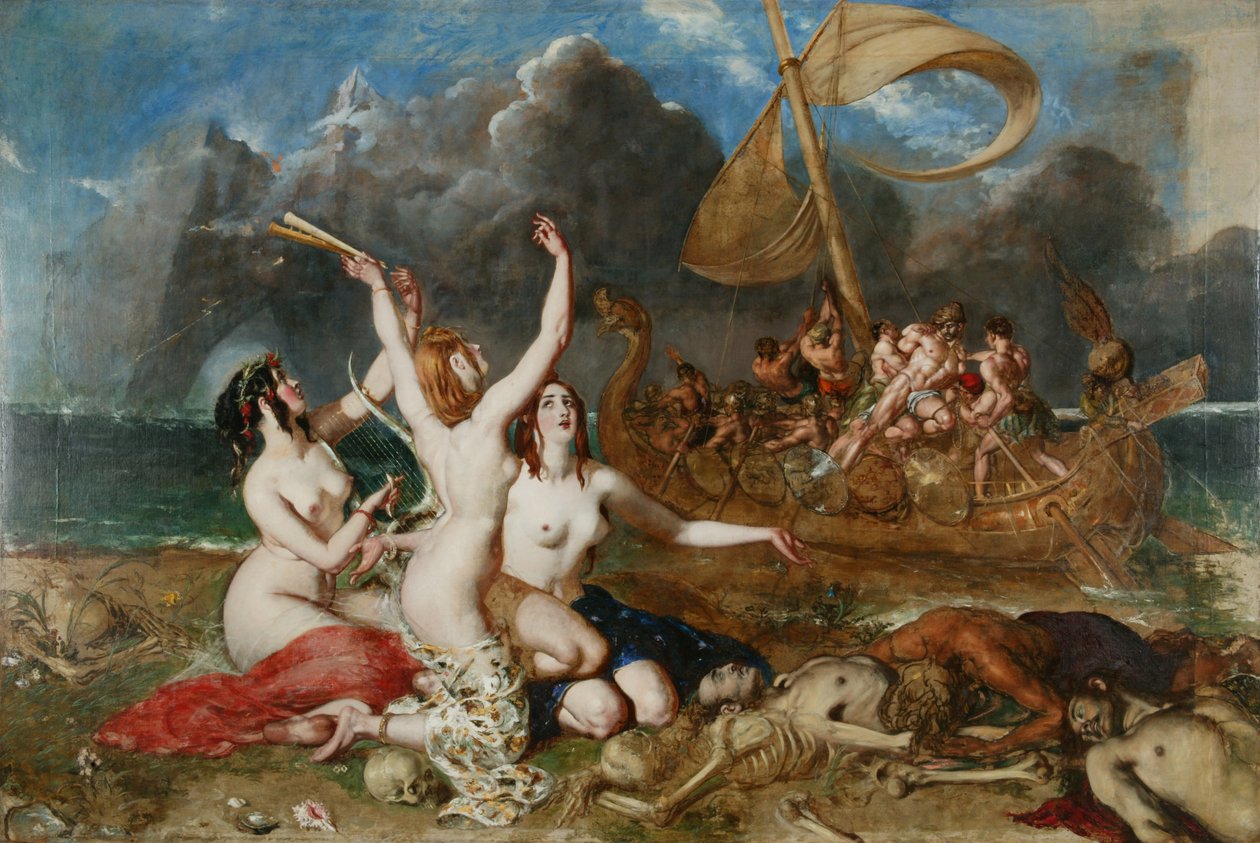 Syreny i Ulisses, ok. 1837 (olej na płótnie) autorstwa William Etty