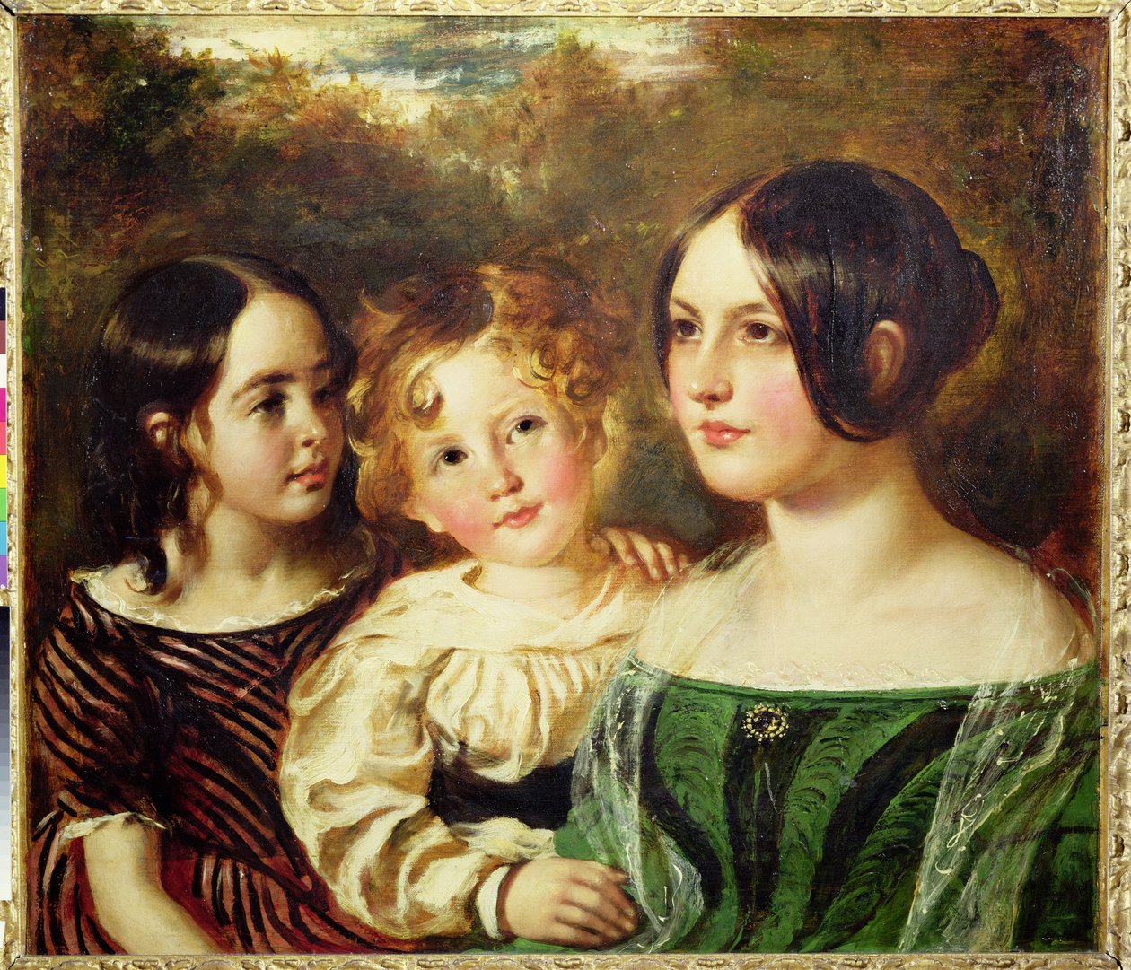 Dzieci Woodów - Emily, Frederick i Mary, ok. 1845 (olej na płótnie) autorstwa William Etty